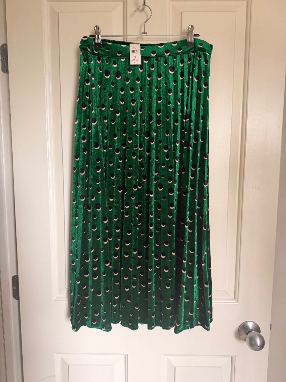 Anthropologie Green Velvet Skirt